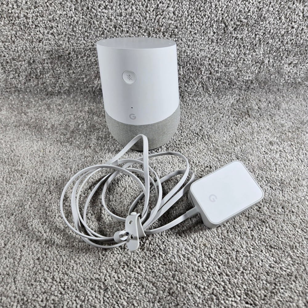 Google Home Smart Speaker White Slate Gray Minimalist Voice Assistant One Size
